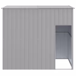Casetta Cani Tetto Grigio Chiaro 214x153x181 cm Acciaio Zincatocod mxl 94349 - Vista aggiuntiva 3