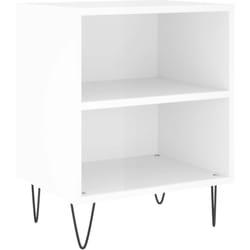 Comodino Bianco Lucido 40x30x50 cm in Legno Multistrato vidaXL