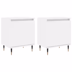 Comodini 2 pz Bianchi 40x30x50 cm in Legno Multistratocod mxl 79342 - Vista aggiuntiva 2