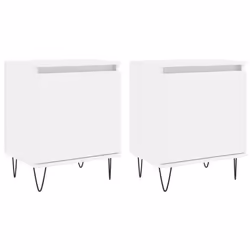 Comodini 2 pz Bianchi 40x30x50 cm in Legno Multistratocod mxl 127243 - Vista aggiuntiva 2