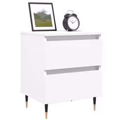 Comodino Bianco 40x35x50 cm in Legno Multistratocod mxl 127734 - Vista aggiuntiva 3