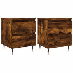 Comodini 2pz Rovere Fumo 40x35x50 cm in Legno Multistratocod mxl 104486 - Vista aggiuntiva 2