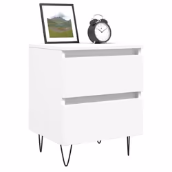 Comodino Bianco 40x35x50 cm in Legno Multistratocod mxl 127783 - Vista aggiuntiva 3