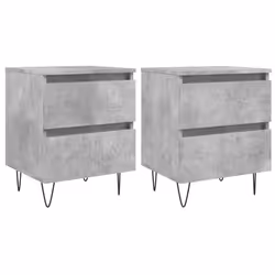 Comodini 2pz Grigio Cemento 40x35x50 cm in Legno Multistratocod mxl 79780 - Vista aggiuntiva 2