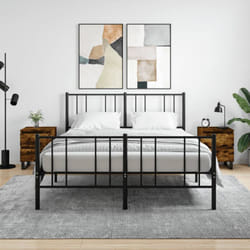 Set 2 Comodini da Camera da Letto, Tavolini da notte Rovere Fumo 40x35x50 cm in Legno Multistrato vidaXL