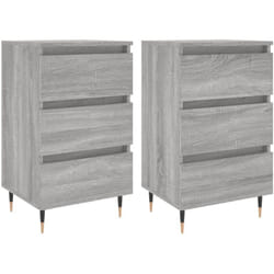 Vidaxl - Comodini 2pz Grigio Sonoma 40x35x69 cm in Legno Multistrato
