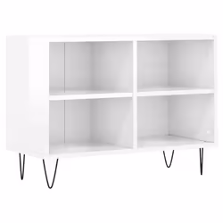 vidaXL Mobile Porta TV Bianco Lucido 69,5x30x50cm in Legno Multistrato - Vista aggiuntiva 2