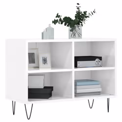 vidaXL Mobile Porta TV Bianco Lucido 69,5x30x50cm in Legno Multistrato - Vista aggiuntiva 3
