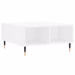 Tavolino da Salotto Bianco Lucido 60x60x30 cm Legno Multistratocod mxl 128045 - Vista aggiuntiva 2