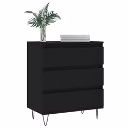 vidaXL Credenza Nero 60x35x70 cm in Legno Multistrato - Vista aggiuntiva 3