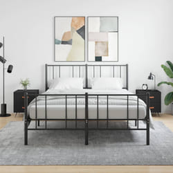 vidaXL Comodini 2 pz Neri 40x35x47,5 cm in Legno Multistrato