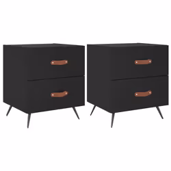 vidaXL Comodini 2 pz Neri 40x35x47,5 cm in Legno Multistrato - Vista aggiuntiva 2