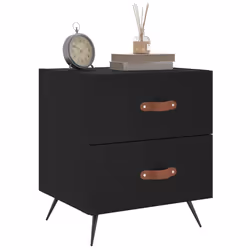 vidaXL Comodini 2 pz Neri 40x35x47,5 cm in Legno Multistrato - Vista aggiuntiva 3