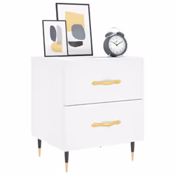 vidaXL Comodini 2 pz Bianchi 40x35x47,5 cm in Legno Multistrato - Vista aggiuntiva 3