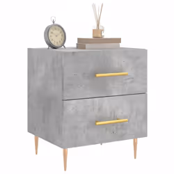 vidaXL Comodino Grigio Cemento 40x35x47,5 cm in Legno Multistrato - Vista aggiuntiva 3