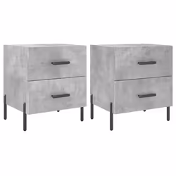 Comodini 2 pz Grigio Cemento 40x35x47,5 cm in Legno Multistratocod mxl 103674 - Vista aggiuntiva 2