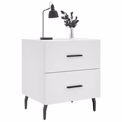 vidaXL Comodino Bianco 40x35x47,5 cm in Legno Multistrato - Vista aggiuntiva 3