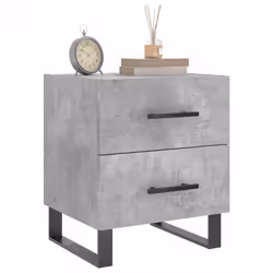 vidaXL Comodino Grigio Cemento 40x35x47,5 cm in Legno Multistrato - Vista aggiuntiva 3