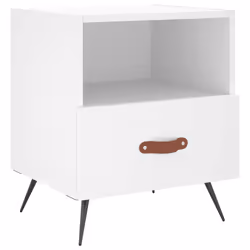 Comodino Bianco 40x35x47,5 cm in Legno Multistratocod mxl 79301 - Vista aggiuntiva 2
