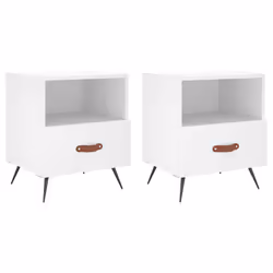 Comodini 2 pz Bianchi 40x35x47,5 cm in Legno Multistratocod mxl 107314 - Vista aggiuntiva 2