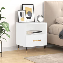 Vidaxl - Comodino Bianco Lucido 40x35x47,5 cm in Legno Multistrato