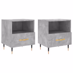 Comodini 2 pz Grigio Cemento 40x35x47,5 cm in Legno Multistratocod mxl 127773 - Vista aggiuntiva 2
