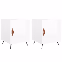 Comodini 2 pz Bianco Lucido 40x40x50 cm in Legno Multistratocod mxl 103224 - Vista aggiuntiva 2