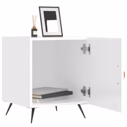 Comodini 2 pz Bianco Lucido 40x40x50 cm in Legno Multistratocod mxl 103224 - Vista aggiuntiva 3