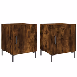Comodini 2 pz Rovere Fumo 40x40x50 cm in Legno Multistratocod mxl 128493 - Vista aggiuntiva 2