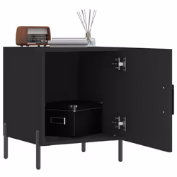 vidaXL Comodini 2 pz Neri 40x40x50 cm in Legno Multistrato - Vista aggiuntiva 3