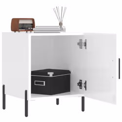 Comodini 2 pz Bianco Lucido 40x40x50 cm in Legno Multistratocod mxl 103685 - Vista aggiuntiva 3