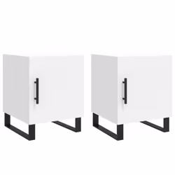vidaXL Comodini 2 pz Bianchi 40x40x50 cm in Legno Multistrato - Vista aggiuntiva 2