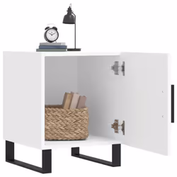 vidaXL Comodini 2 pz Bianchi 40x40x50 cm in Legno Multistrato - Vista aggiuntiva 3