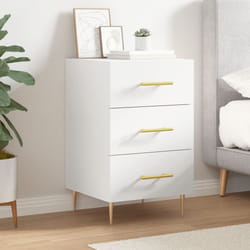 vidaXL Comodino Bianco 40x40x66 cm in Legno Multistrato