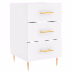 vidaXL Comodino Bianco 40x40x66 cm in Legno Multistrato - Vista aggiuntiva 2