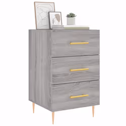 VidaXL 827650 comodino Grigio, Quercia - Vista aggiuntiva 3