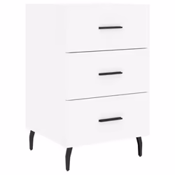 vidaXL Comodino Bianco 40x40x66 cm in Legno Multistrato - Vista aggiuntiva 2