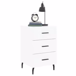 vidaXL Comodino Bianco 40x40x66 cm in Legno Multistrato - Vista aggiuntiva 3
