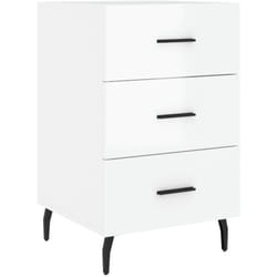 Comodino Bianco Lucido 40x40x66 cm in Legno Multistrato vidaXL