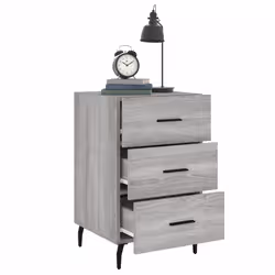 VidaXL 827682 comodino Grigio, Quercia - Vista aggiuntiva 4