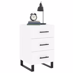 vidaXL Comodino Bianco 40x40x66 cm in Legno Multistrato - Vista aggiuntiva 3