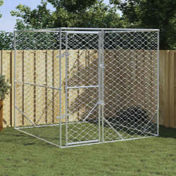 Cuccia per Cani da Esterno, Recinto per cani Argento 2x2x2 m Acciaio Zincato vidaXL 6415