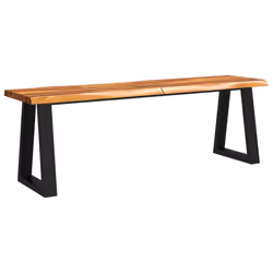 Panca con Bordi Vivi 140 cm in Legno Massello di Acaciacod mxl 79753 - Vista aggiuntiva 2