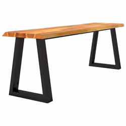 Panca con Bordi Vivi 140 cm in Legno Massello di Acaciacod mxl 79753 - Vista aggiuntiva 3