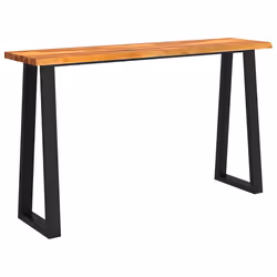 Tavolo Consolle Bordi Vivi 140x40x80 cm Legno Massello Acaciacod mxl 104619 - Vista aggiuntiva 2
