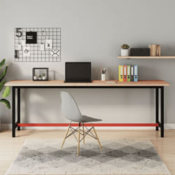 Vidaxl - Banco da Lavoro 220x55x81,5 cm Legno Massello Faggio e Metallo 673025
