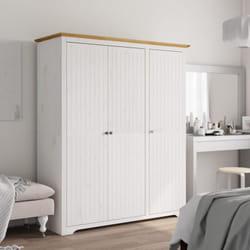 Armadio bodo 151,5x52x176,5 cm Massello Pino Bianco e Marrone