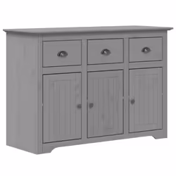 vidaXL Credenza BODO 115,5x44x80 cm in Legno Massello di Pino Grigio - Vista aggiuntiva 2