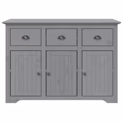 vidaXL Credenza BODO 115,5x44x80 cm in Legno Massello di Pino Grigio - Vista aggiuntiva 3