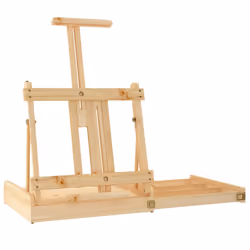 Cavalletto Tavolo Cassetto 41,5x37x12 cm Legno Massello Pinocod mxl 122398 - Vista aggiuntiva 3